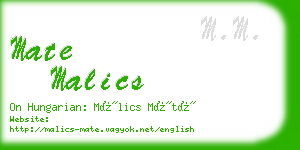 mate malics business card